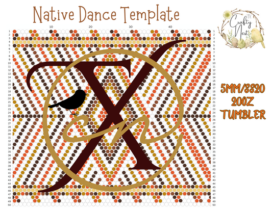 5mm Native Dance Rhinestone Tumbler Template