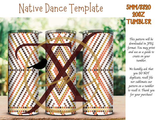 5mm Native Dance Rhinestone Tumbler Template