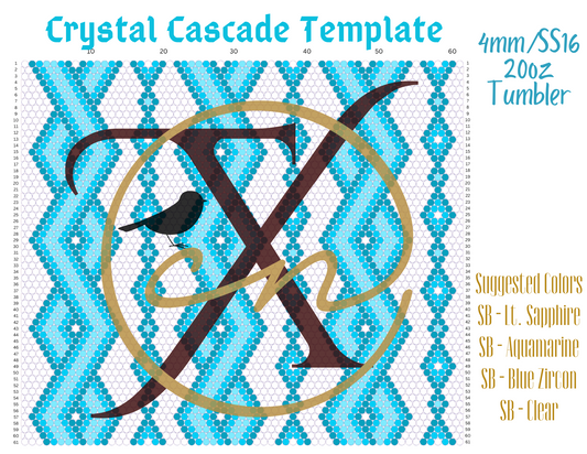 4mm Crystal Cascade Rhinestone Tumbler Template