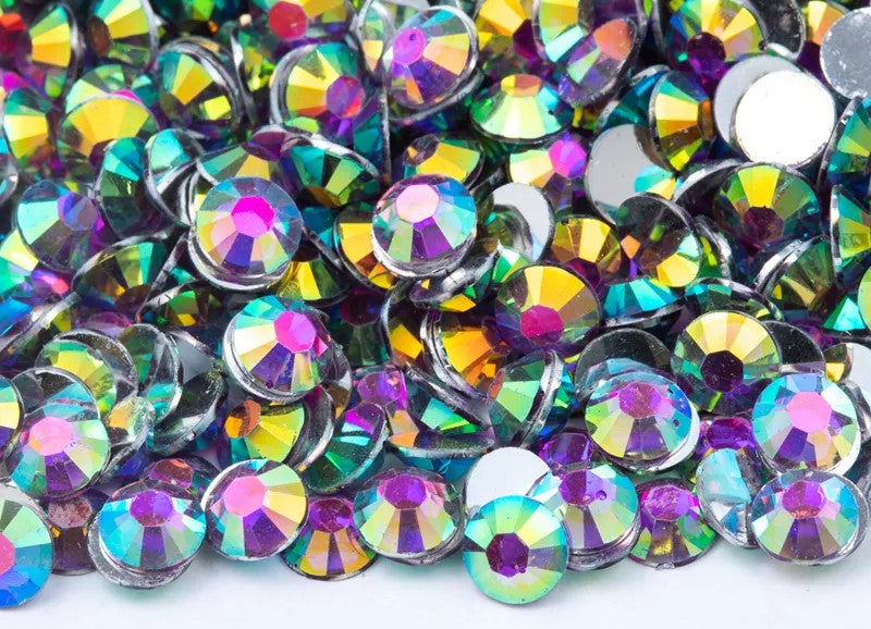 Silver Back AB Resin Rhinestones