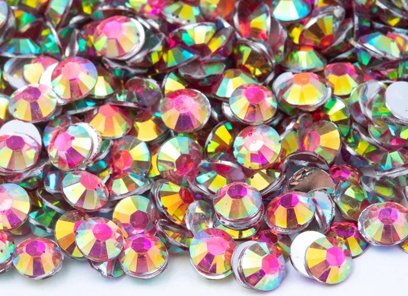 Silver Back AB Resin Rhinestones