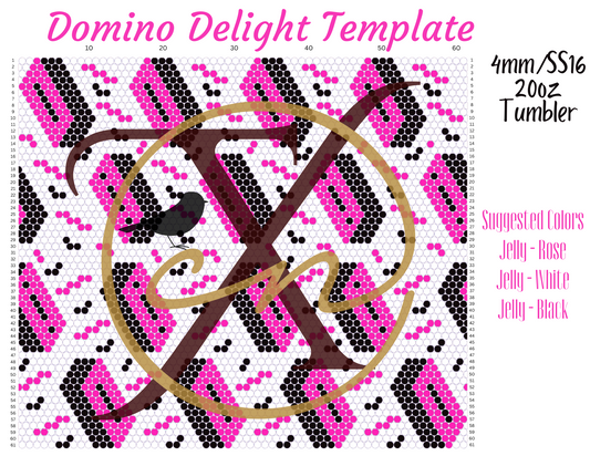 4mm Domino Delight Rhinestone Tumbler Template