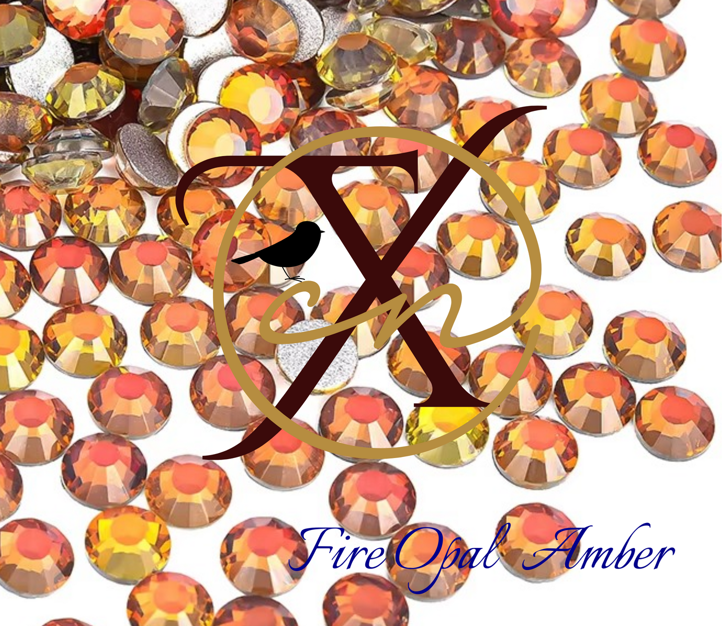 Fire Opal Glass Rhinestones