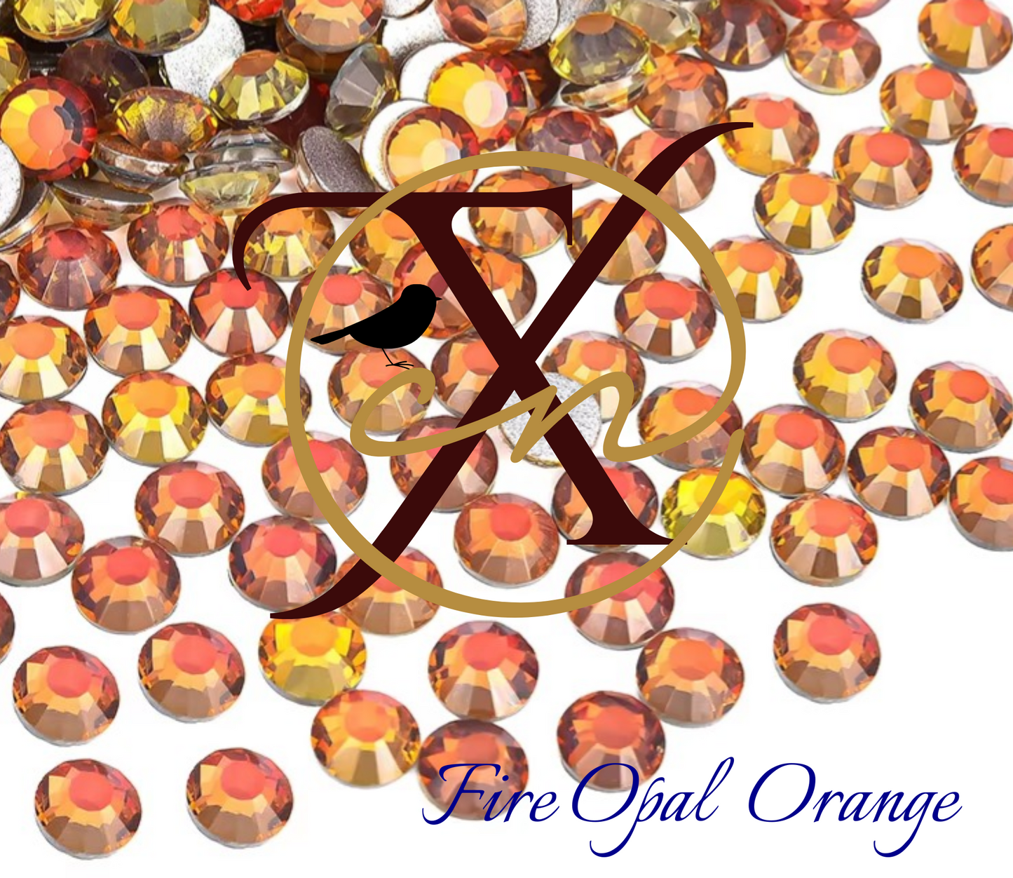 Fire Opal Glass Rhinestones