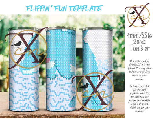 4mm Flippin' Fun Rhinestone Tumbler Template