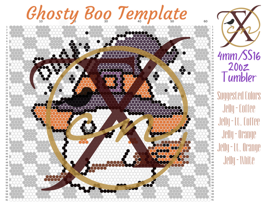 4mm Ghosty Boo Rhinestone Tumbler Template