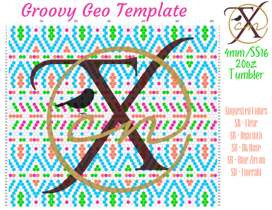 4mm Groovy Geo Rhinestone Tumbler Template