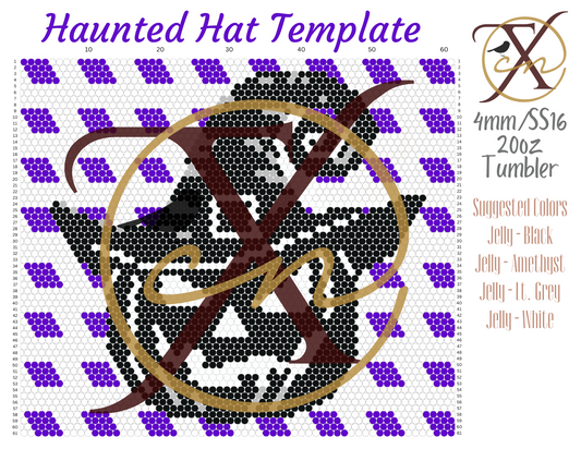 4mm Haunted Hat Rhinestone Tumbler Template