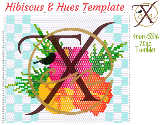 4mm Hibiscus & Hues Rhinestone Tumbler Template