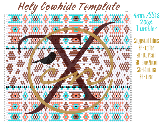 4mm Holy Cowhide Rhinestone Tumbler Template