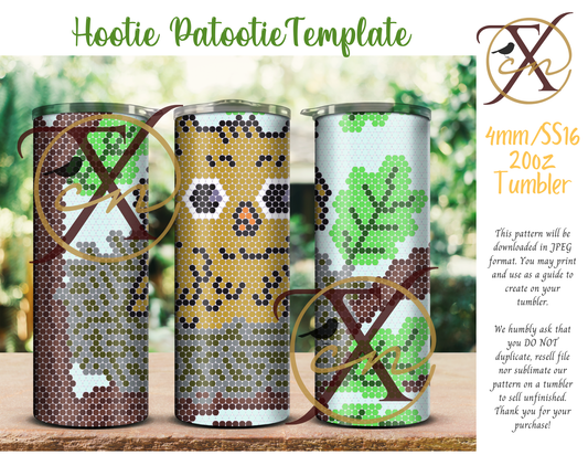 4mm Hootie Patootie Rhinestone Tumbler Template