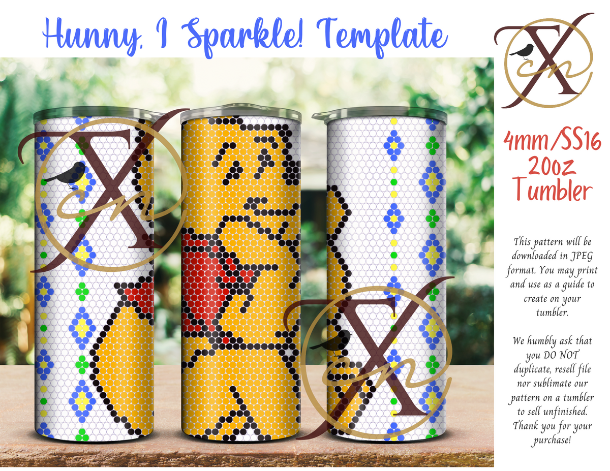 4mm Hunny, I Sparkle! Rhinestone Tumbler Template