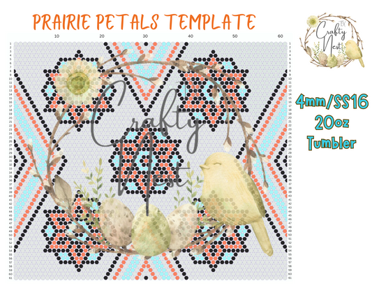 4mm Prairie Petal Rhinestone Tumbler Template