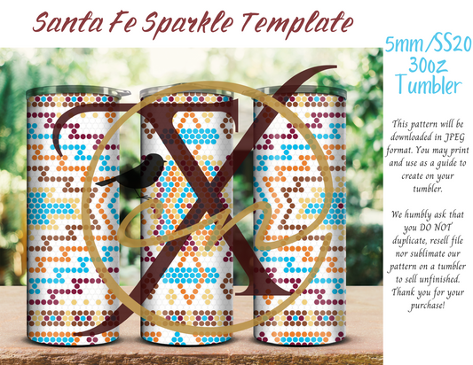 5mm Santa Fe Sparkle 30oz Rhinestone Tumbler Template