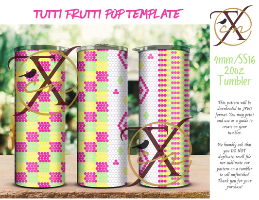 4mm Tutti Frutti Pop Rhinestone Tumbler Template