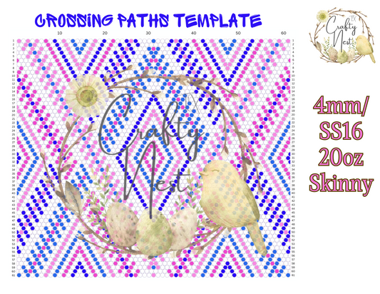 4mm Crossing Paths Rhinestone Tumbler Template