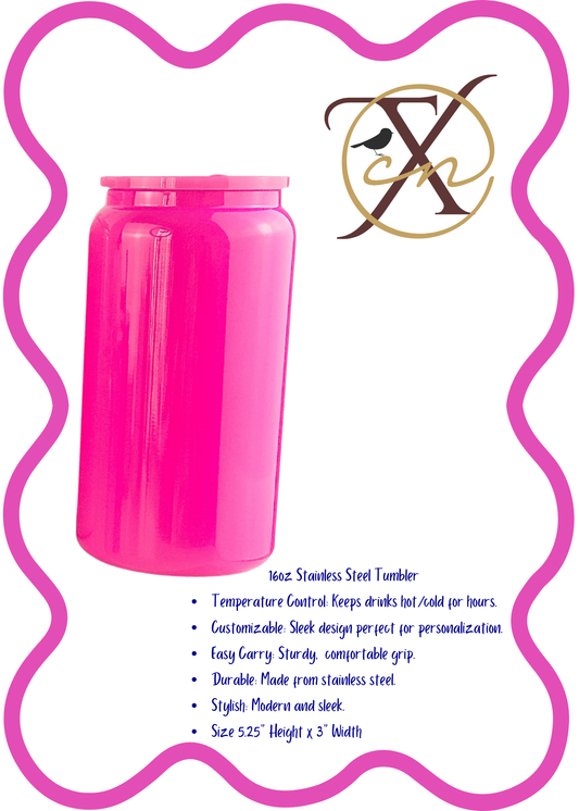 16oz Pastel Stainless Steel Tumblers