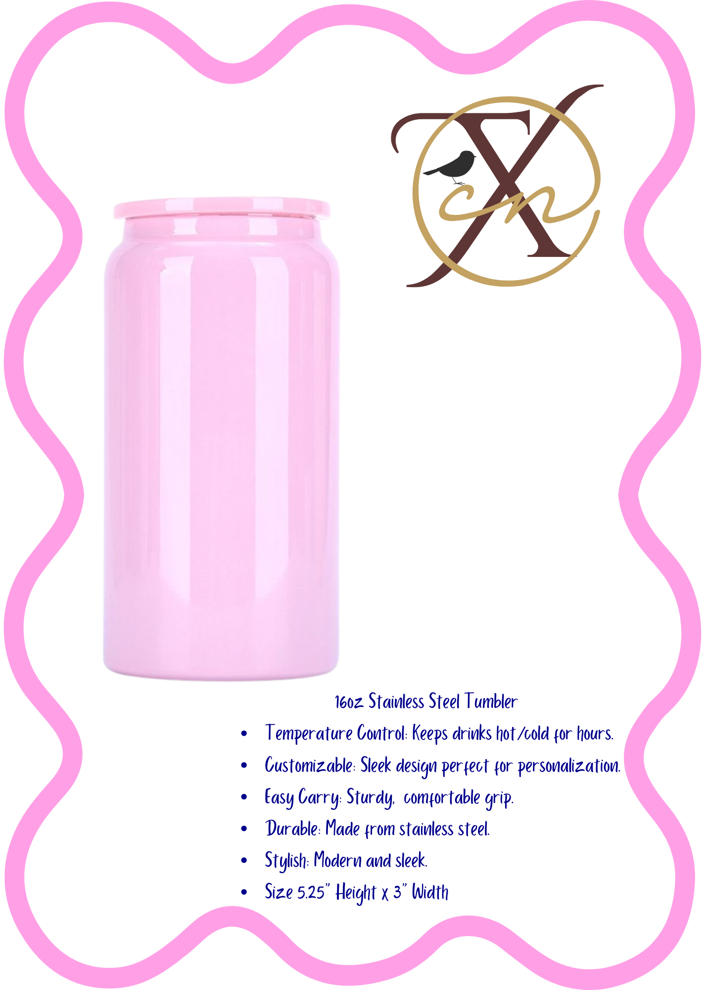 16oz Pastel Stainless Steel Tumblers
