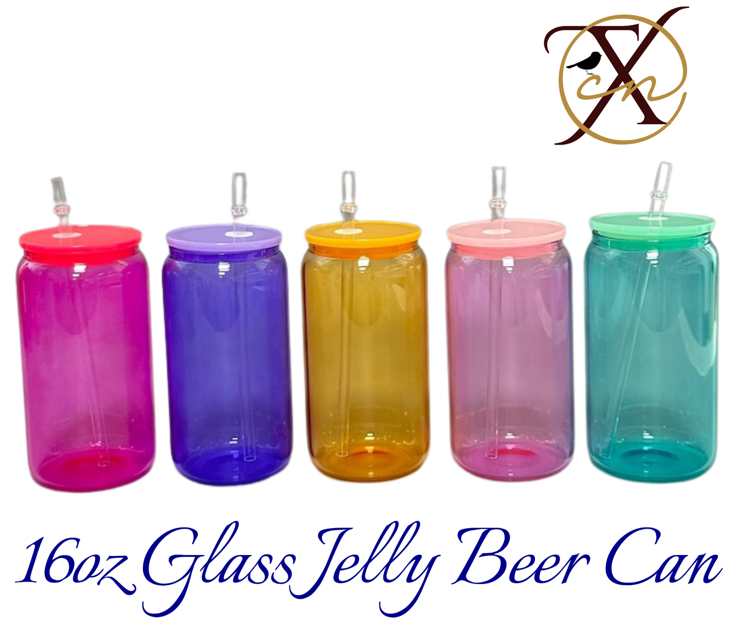 16oz Glass Jelly Beer Can