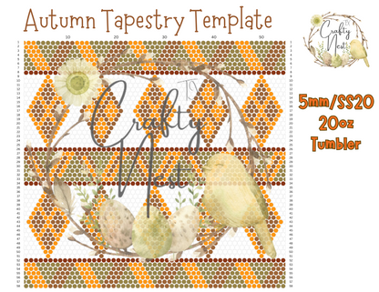5mm Autumn Tapestry Rhinestone Tumbler Template