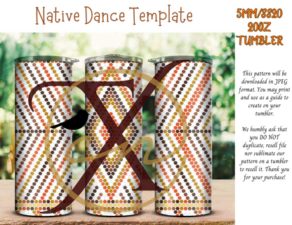 5mm Native Dance Rhinestone Tumbler Template