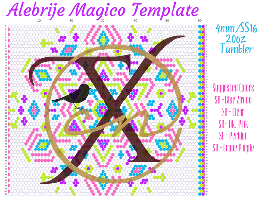 4mm Alebrije Magico Rhinestone Tumbler Template