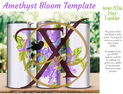 4mm Amethyst Bloom Rhinestone Tumbler Template