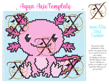 4mm Aqua Axie Rhinestone Tumbler Template