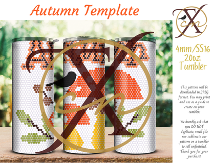 4mm Autumn Rhinestone Tumbler Template