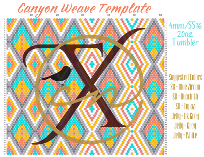 4mm Canyon Weave Rhinestone Tumbler Template