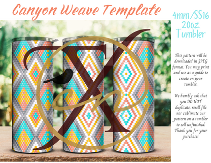 4mm Canyon Weave Rhinestone Tumbler Template