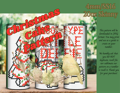 4mm Christmas Cake Rhinestone Tumbler Template