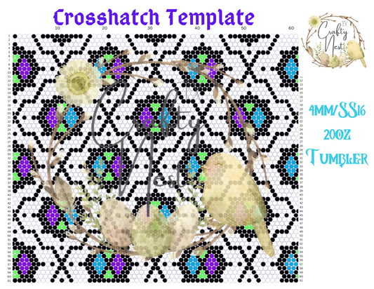 4mm Crosshatch Rhinestone Tumbler Template