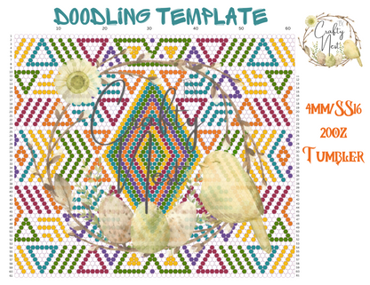 4mm Doodling Rhinestone Tumbler Template