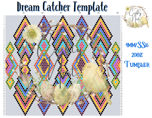 4mm Dream Catcher Rhinestone Tumbler Template