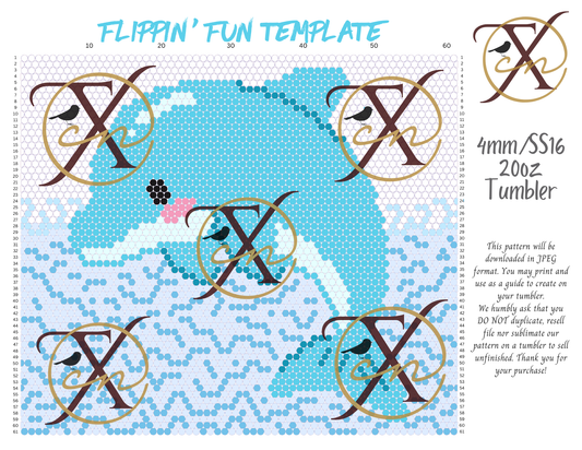 4mm Flippin' Fun Rhinestone Tumbler Template