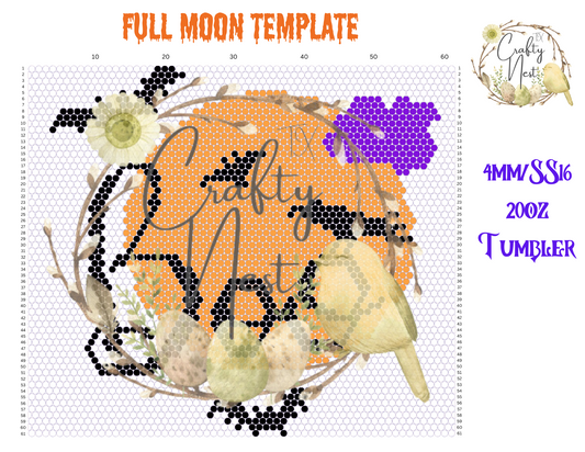 4mm Full Moon Rhinestone Tumbler Template