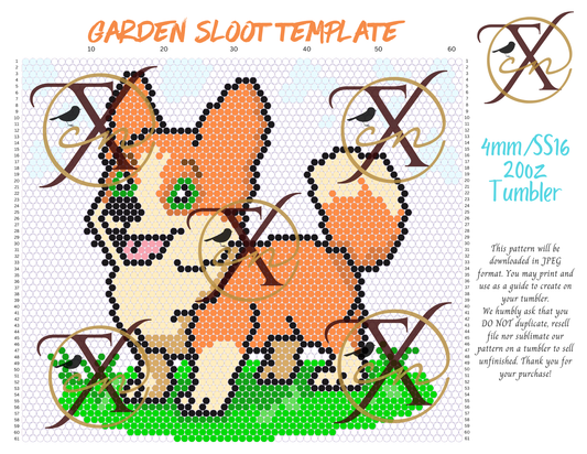 4mm Garden Sloot Rhinestone Tumbler Template