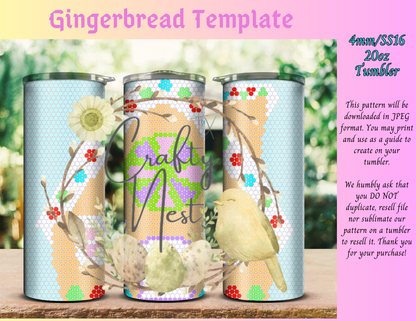 4mm Gingerbread Rhinestone Tumbler Template