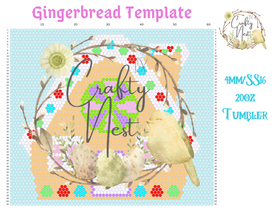 4mm Gingerbread Rhinestone Tumbler Template