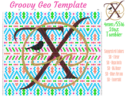4mm Groovy Geo Rhinestone Tumbler Template