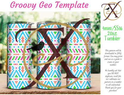 4mm Groovy Geo Rhinestone Tumbler Template