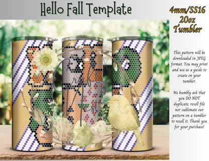 4mm Hello Fall Rhinestone Tumbler Template