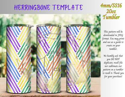 4mm Herringbone Rhinestone Tumbler Template