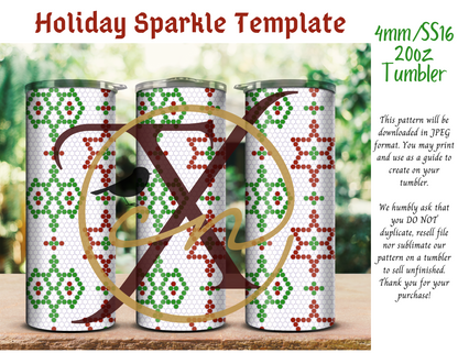 4mm Holiday Sparkle Rhinestone Tumbler Template