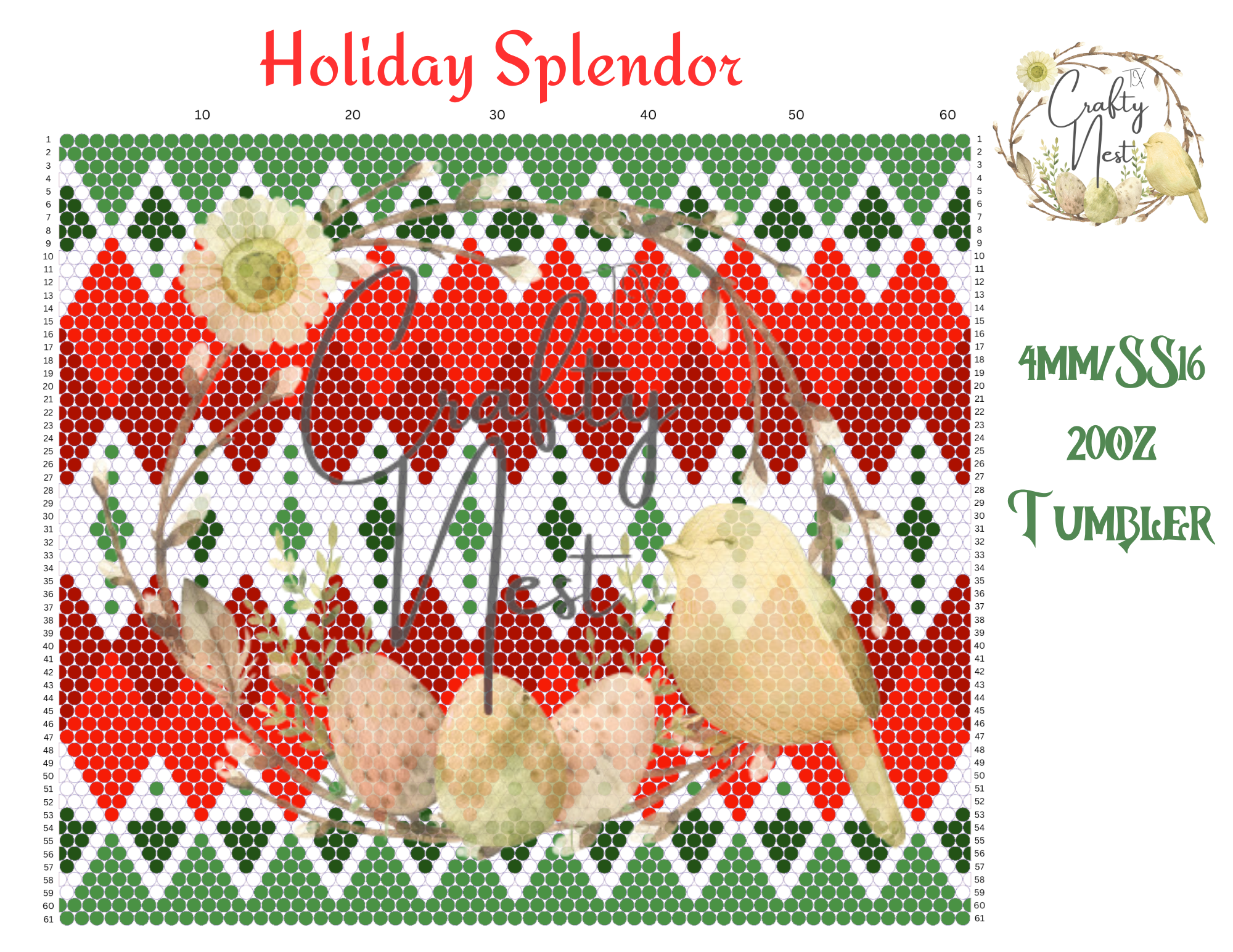 Splendor Template 4mm Holiday Splendor Rhinestone Tumbler Template – TXCRAFTYNEST
