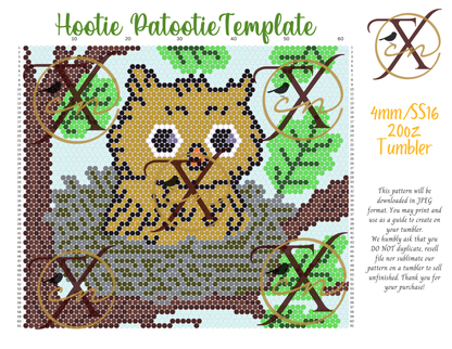 4mm Hootie Patootie Rhinestone Tumbler Template