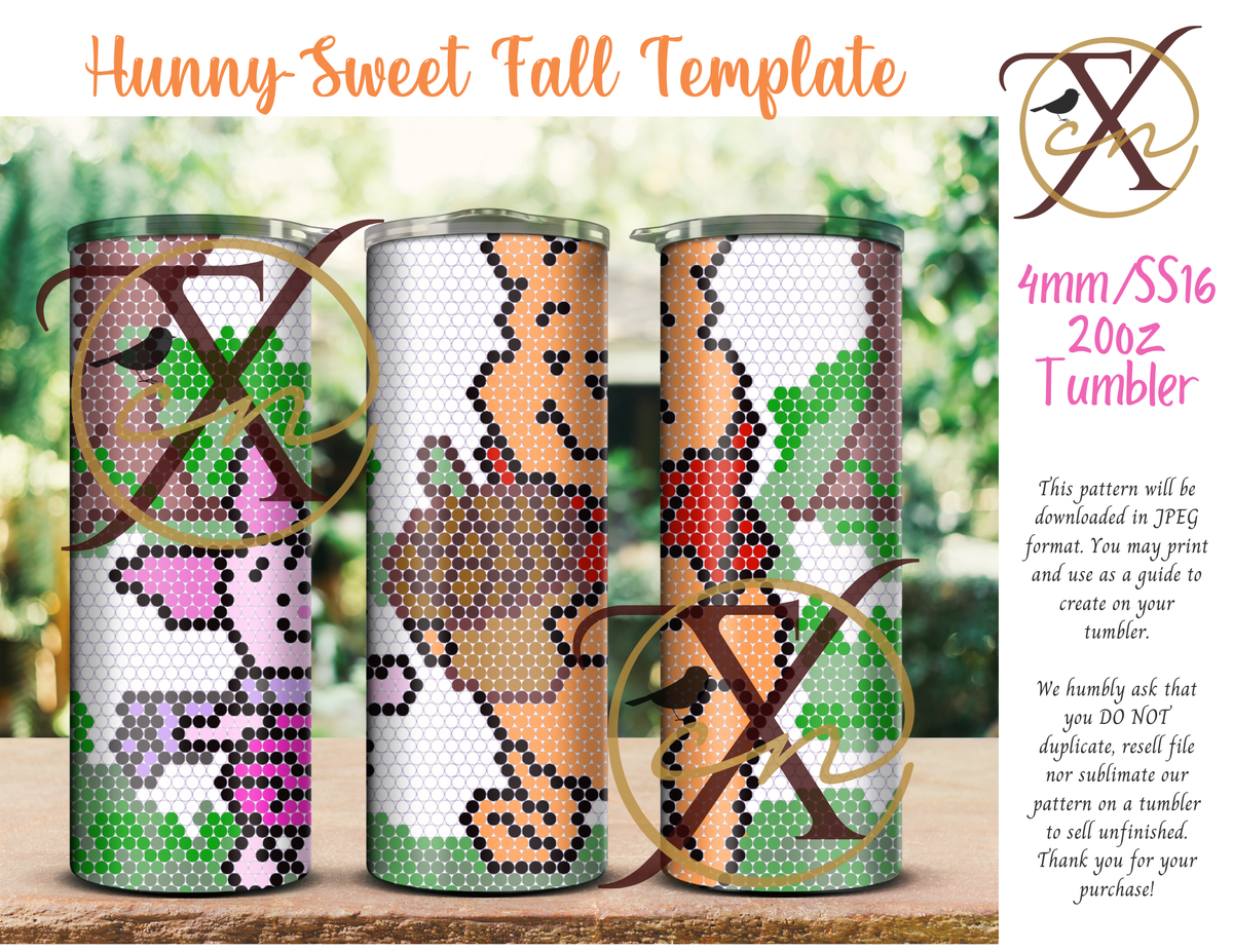 4mm Hunny Sweet Fall Rhinestone Tumbler Template
