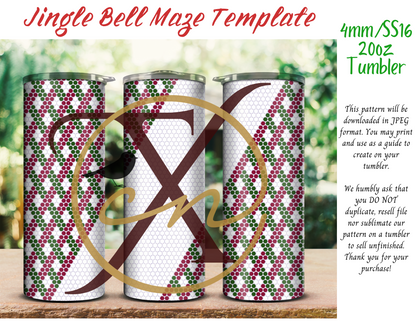 4mm Jingle Bell Maze Rhinestone Tumbler Template