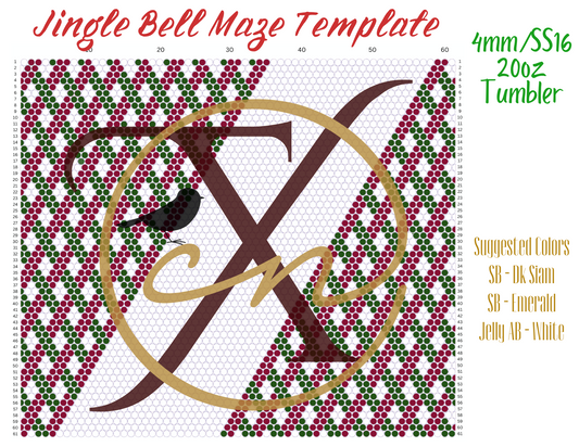 4mm Jingle Bell Maze Rhinestone Tumbler Template